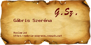 Gábris Szeréna névjegykártya